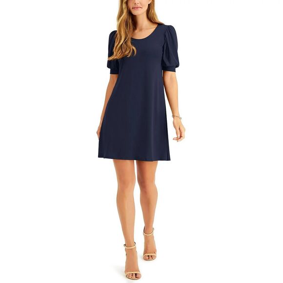 MSK Petite Puff-Sleeve Sheath Dress, Navy, Sizes PXL - Picture 1 of 2